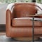 Flash Furniture Dean Club Style Commercial Barrel Accent Armchair Metal Base, Brown LeatherSoft Upholstery BS-AC22-064-BRNPU-GG - alternate 7